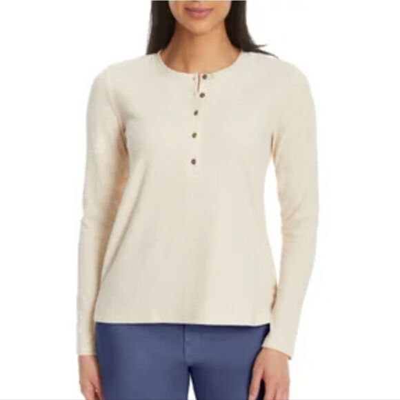 G.H. Bass & Co. Cream Long Sleeve Tee - Picture 1 of 5